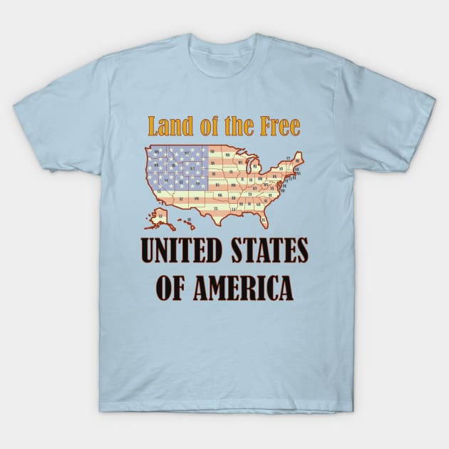United States of America USA + Flag T-Shirt by Pr0metheus